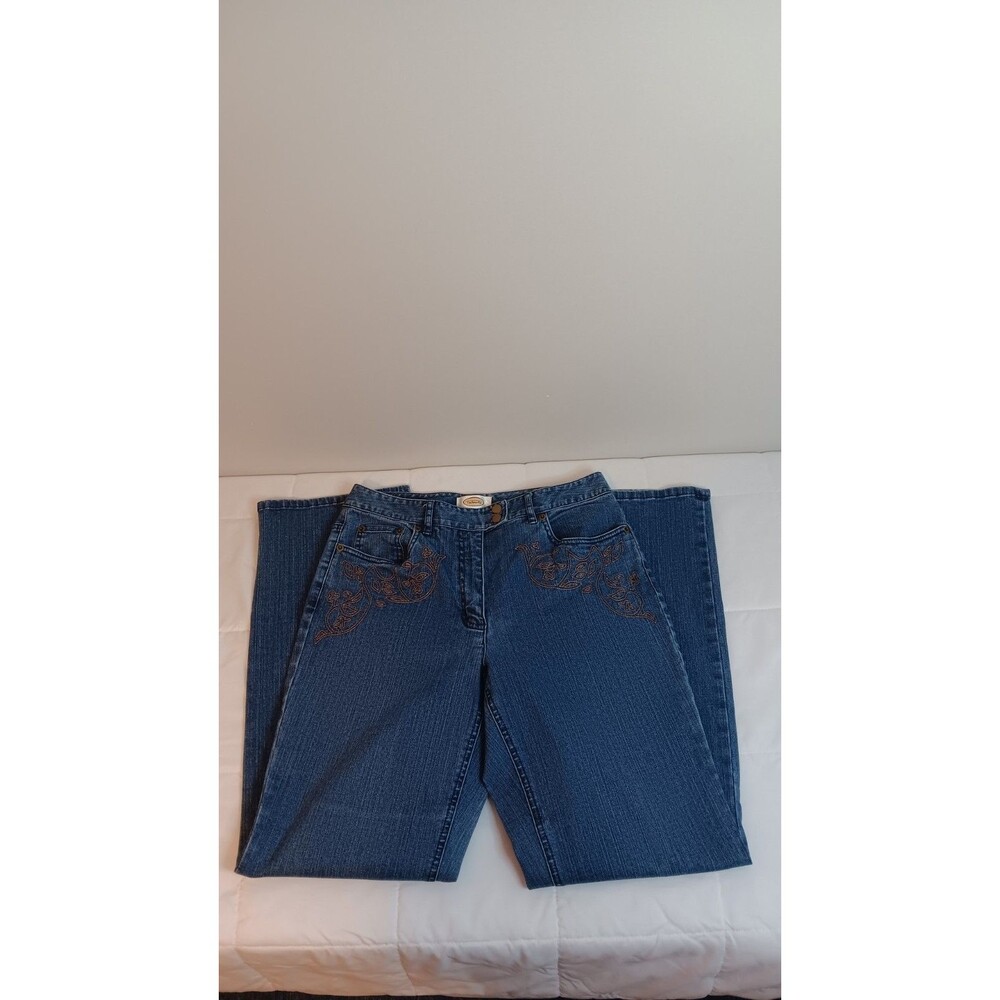 Talbots Signature Straight Leg Jeans Women's Dark Wash Denim Size 6 Stretch
